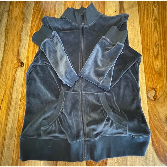 Reebok Womens Navy Long Sleeve Zip Up "Velour Tracksuit"  Jacket New Condition - Picture 1 of 5